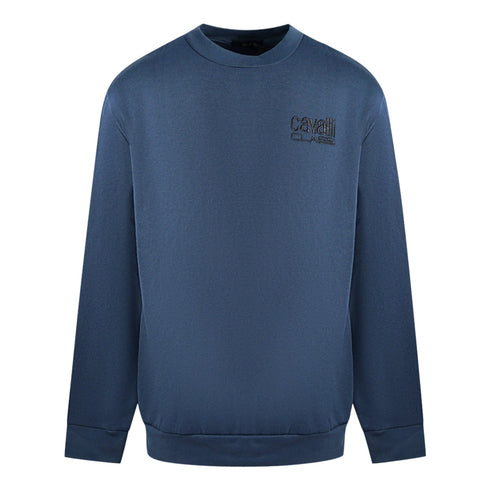 Cavalli Class Print Logo Navy Blue Jumper