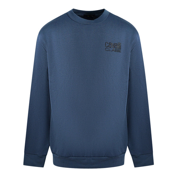 Cavalli Class Print Logo Navy Blue Jumper