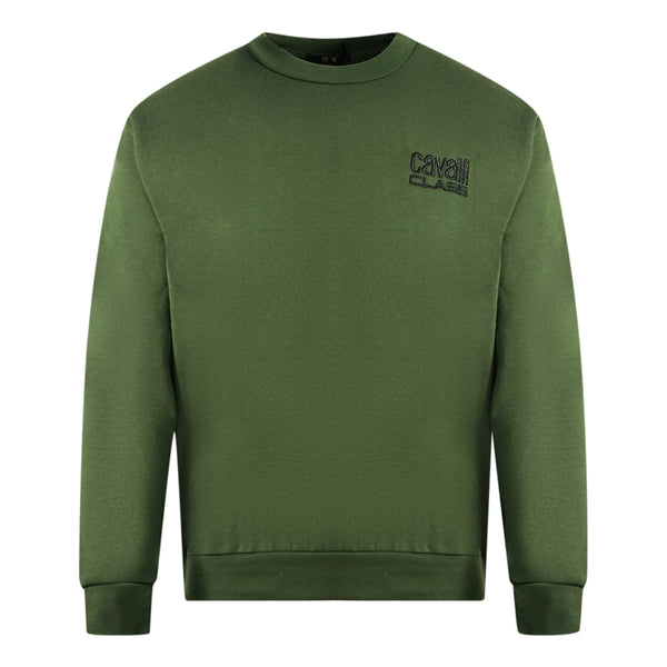 Cavalli Class Print Logo Olive Jumper