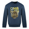Cavalli Class Leopard Print Logo Navy Blue Jumper