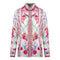 Inoa Rosetto Gardenia White Floral Long Sleeve Blouse Silk Shirt