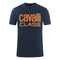 Cavalli Class Bold Orange Logo Navy Blue T Shirt