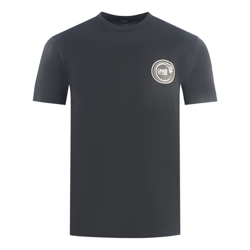 Cavalli Class Circular Snake Logo Black T Shirt - Style Centre Wholesale