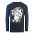 Cavalli Class Tiger Silhouette Logo Navy Blue Sweatshirt