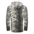 Cavalli Class Zebra Print Zip Up Black Hoodie