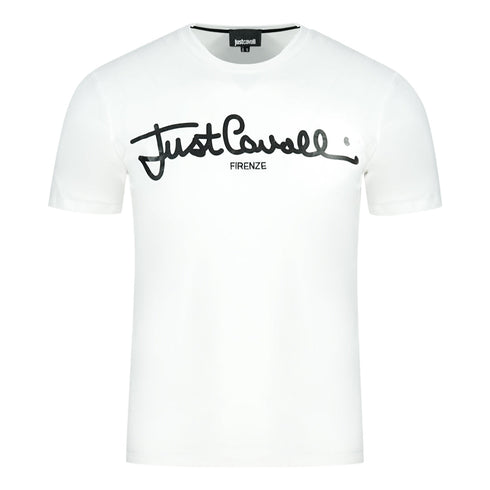 Just Cavalli Logo Signature White T Shirt