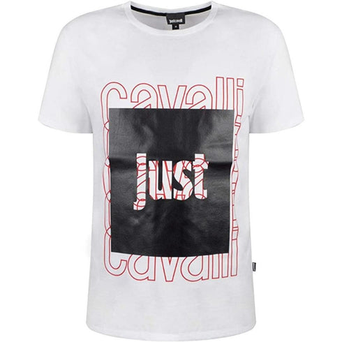 Just Cavalli Box Logo White T Shirt