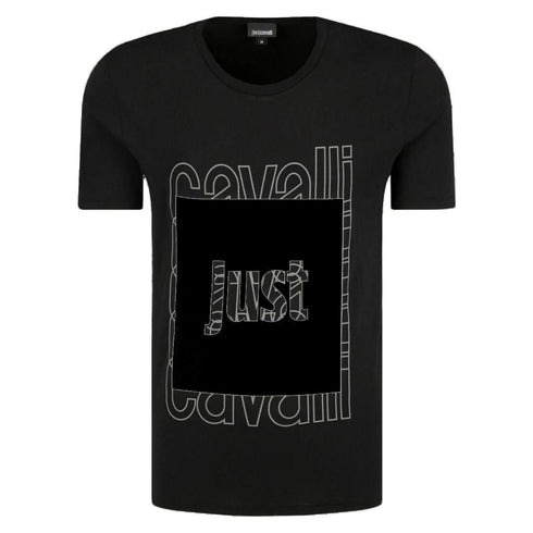 Just Cavalli Box Logo Black T Shirt