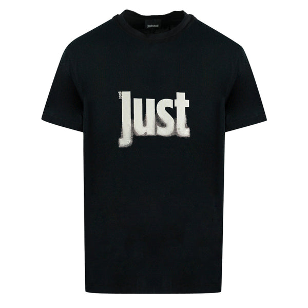 Just Cavalli Faded Logo Black T Shirt
