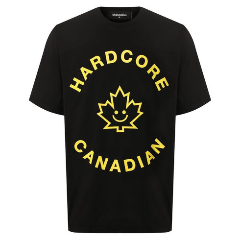 Dsquared2 Hardcore Canadian Maple Leaf Black T Shirt