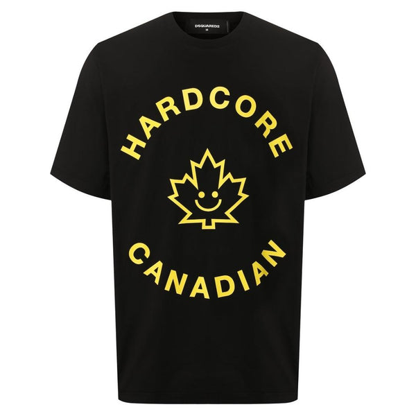 Dsquared2 Hardcore Canadian Maple Leaf Black T Shirt