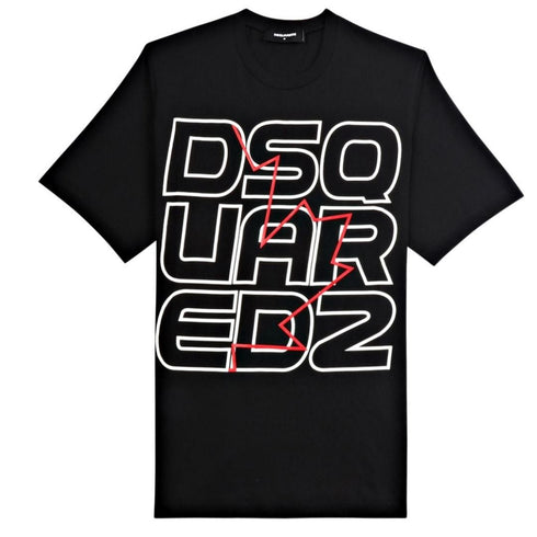 Dsquared2 Techno Maple Leaf Oversize Black T Shirt - Nova Clothing