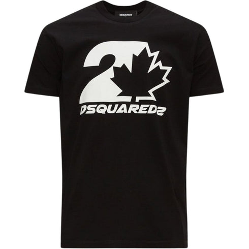 Dsquared2 Bold Maple Logo Cool Fit Black T Shirt