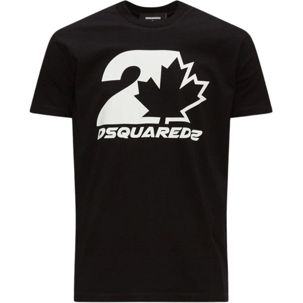 Dsquared2 Bold Maple Logo Cool Fit Black T Shirt