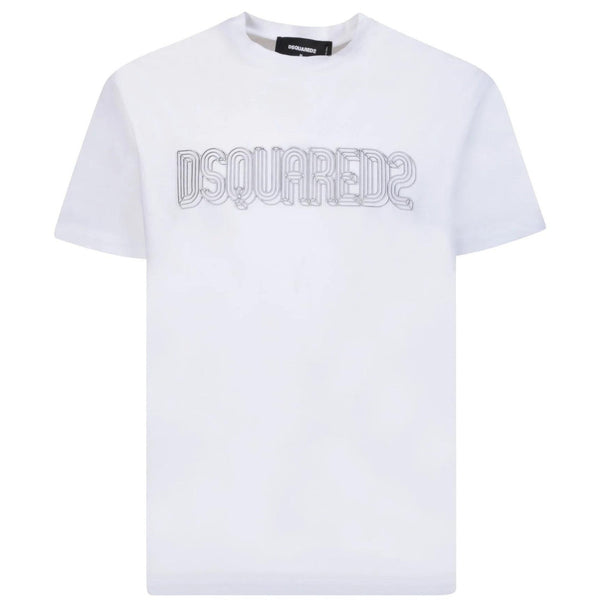 Dsquared2 Brand Logo Cool Fit White T Shirt