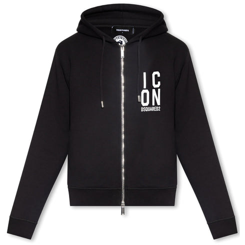 Dsquared2 Bold Icon Logo Black Zip Up Hoodie