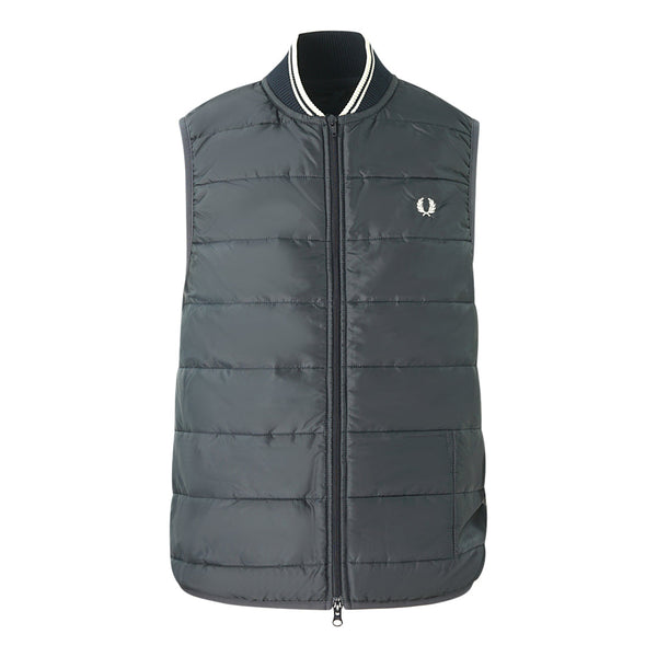 Fred Perry x Lavenham Quilted Blue Gilet Jacket - Nova Clothing