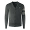 Fred Perry Tipped Sleeve Graphite Marl Grey Button Up Cardigan