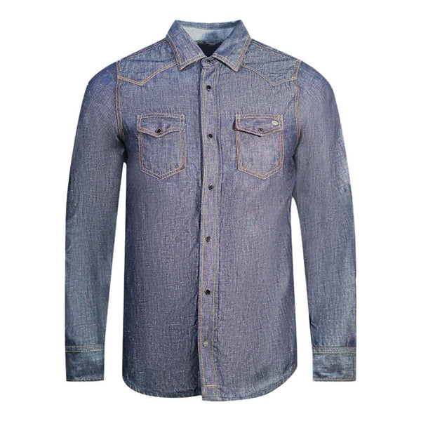 Diesel Dark Blue Long Sleeve Denim Shirt Sonora 606T