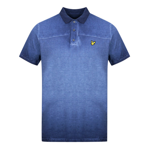 Lyle Scott Navy Blue Ink Wash Polo Shirt