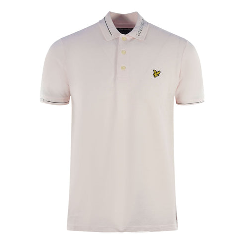 Lyle Scott Branded Collar Stonewash Pink Polo Shirt