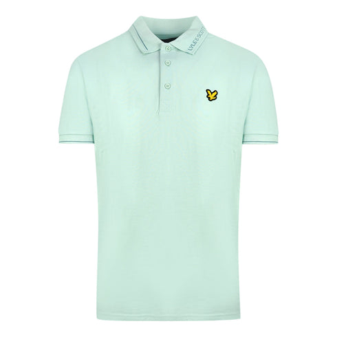 Lyle Scott Acid Blue Branded Collar Polo Shirt