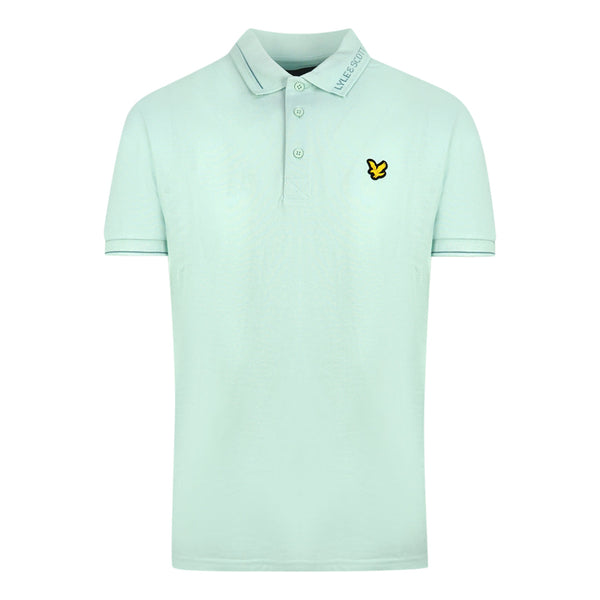 Lyle Scott Acid Blue Branded Collar Polo Shirt