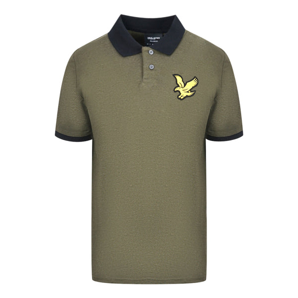 Lyle Scott Olive Green Block Marl Polo Shirt