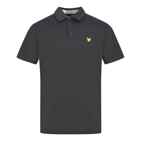 Lyle Scott Jet Black Contour Placket Polo Shirt