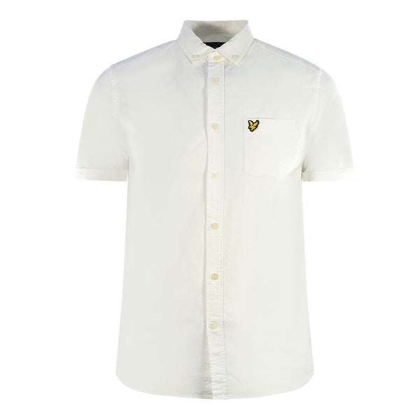 Lyle Scott White Short Sleeved Casual Oxford Shirt