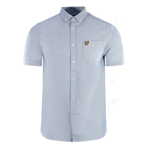 Lyle Scott Blue Short Sleeved Casual Oxford Shirt