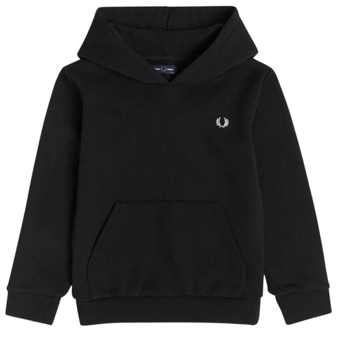 Fred Perry Laurel Back Kids Black Hooded Sweatshirt