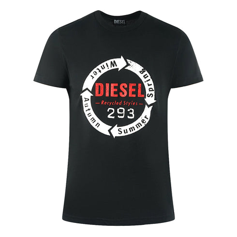 Diesel Recycled Styles Logo Black T Shirt