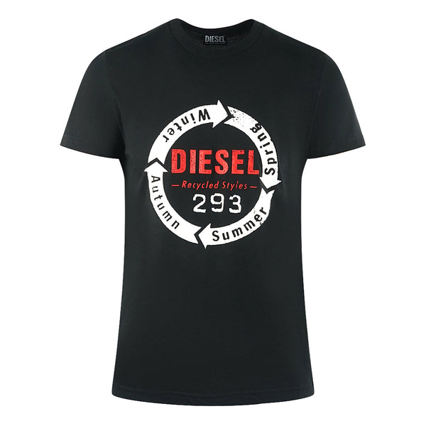 Diesel Recycled Styles Logo Black T Shirt
