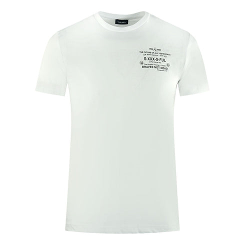 Diesel The Future Of All Yesterdays Logo White T Shirt T-Diegos-X44 100