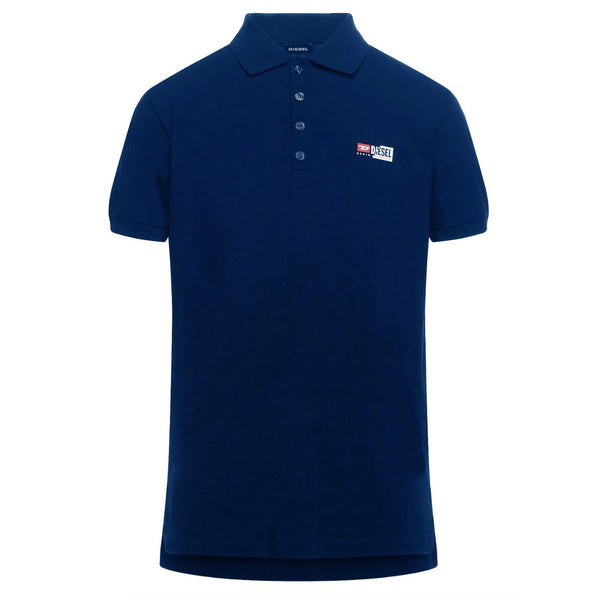 Diesel Small Diesel Logo Dark Blue Polo Shirt T-WEET-SPLIT POLO RBAWH 8MG