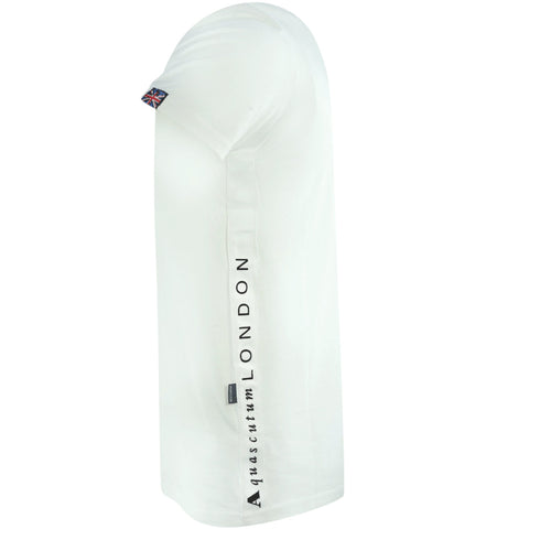 Aquascutum London 1851 Tape Logo White T Shirt