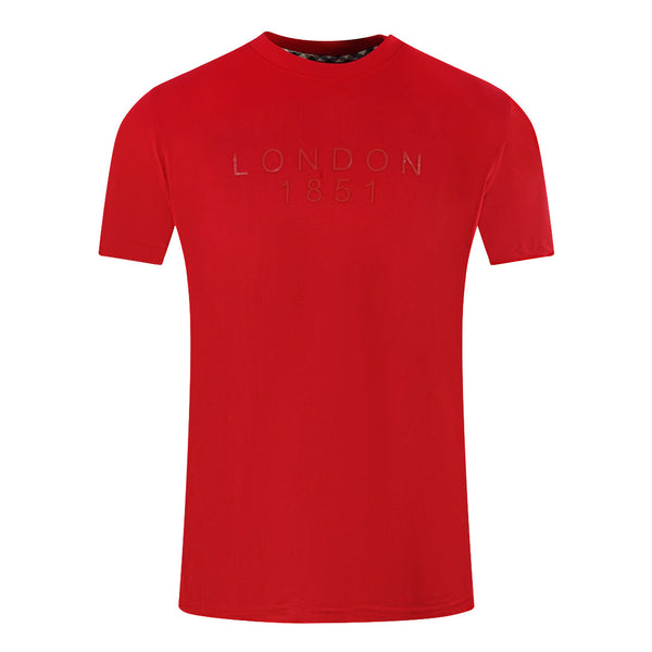 Aquascutum London 1851 Tape Logo Red T Shirt
