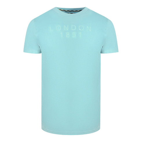 Aquascutum London 1851 Tape Logo Sky Blue T Shirt