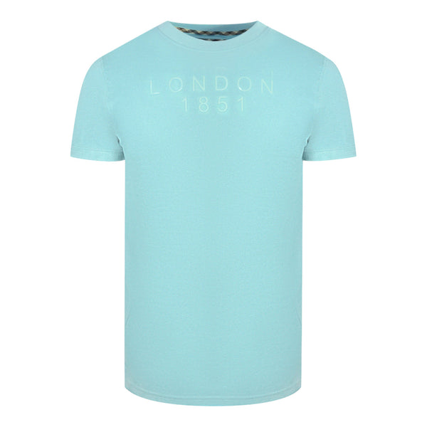 Aquascutum London 1851 Tape Logo Sky Blue T Shirt