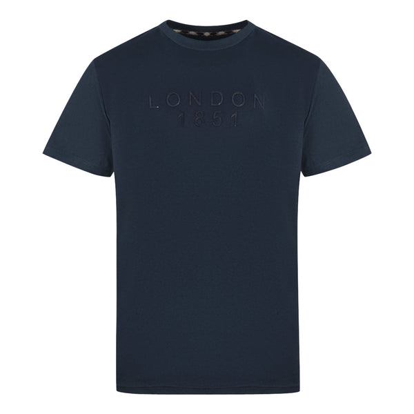Aquascutum London 1851 Tape Logo Navy Blue T Shirt