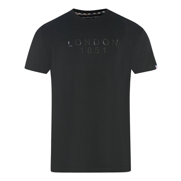 Aquascutum London 1851 Tape Logo Black T Shirt