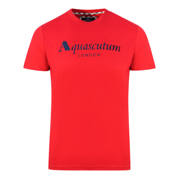 Aquascutum London Brand Logo Red T-Shirt T00323