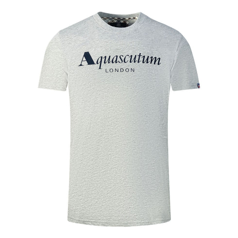 Aquascutum London Brand Logo Grey T-Shirt T00323 94