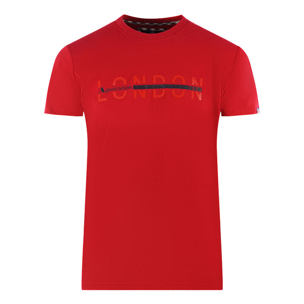 Aquascutum London 1851 Split Logo Red T Shirt