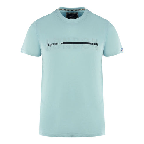Aquascutum London 1851 Split Logo Sky Blue T-Shirt T00423 78