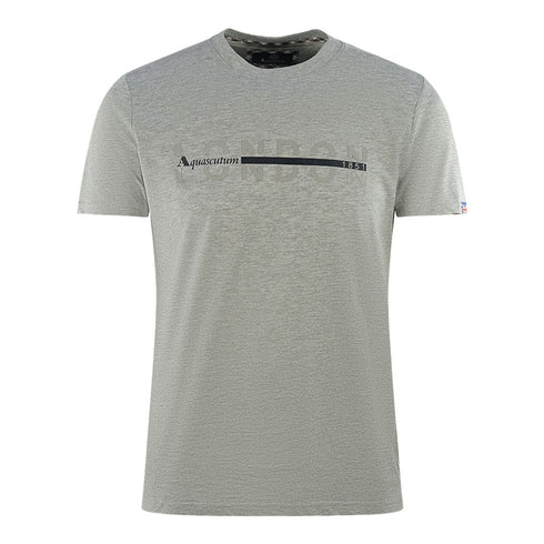 Aquascutum London 1851 Split Logo Grey T Shirt