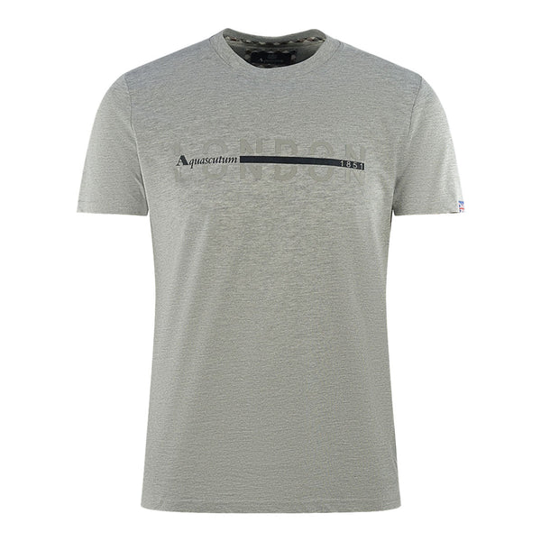 Aquascutum London 1851 Split Logo Grey T Shirt