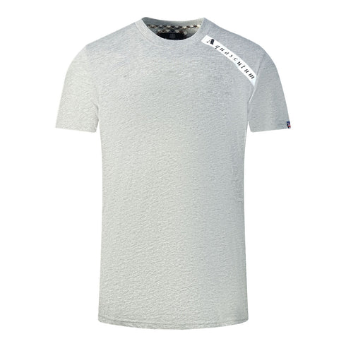 Aquascutum Shoulder Brand Logo Grey T Shirt