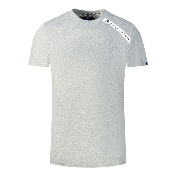 Aquascutum Shoulder Brand Logo Grey T Shirt